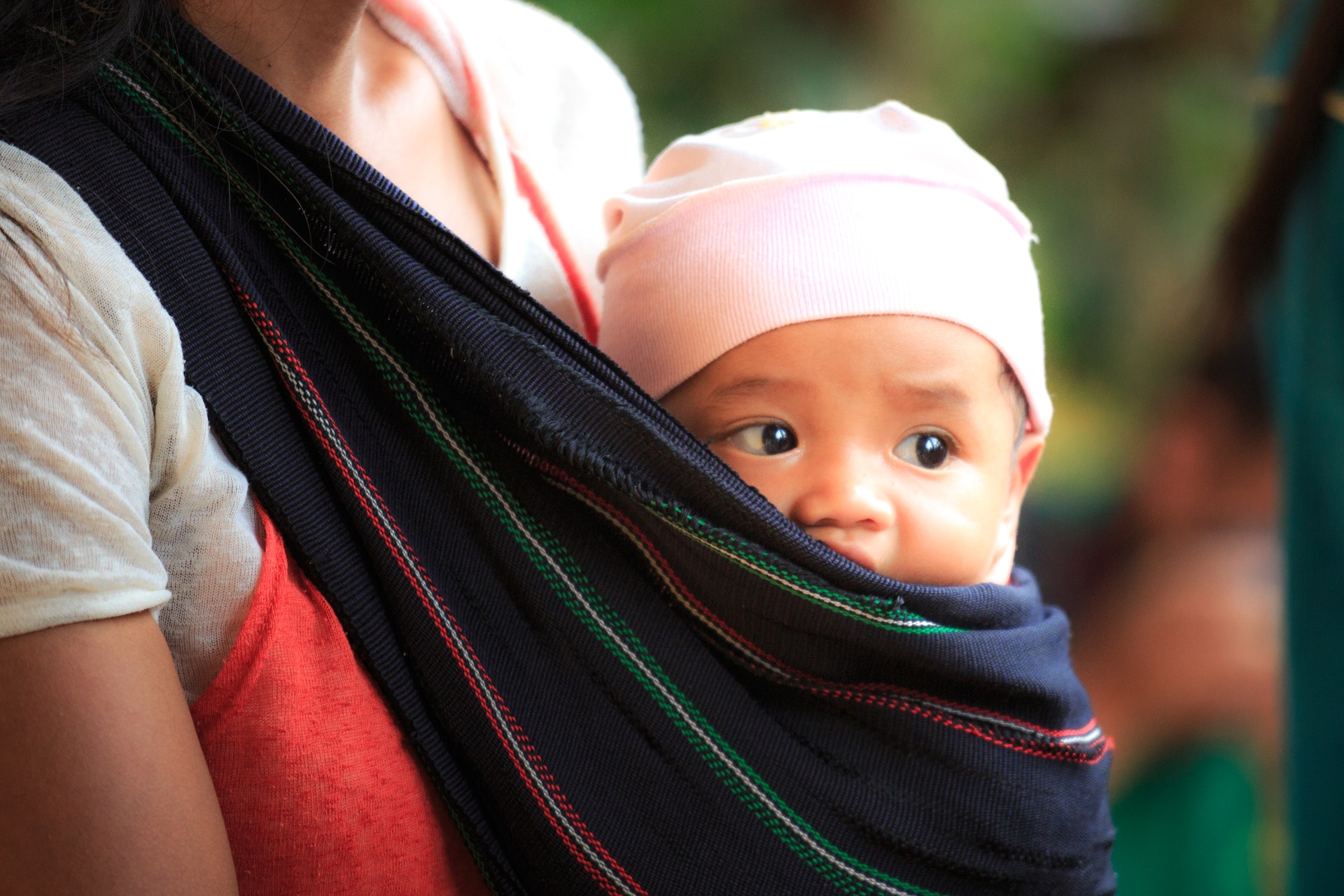 Woman holding a baby